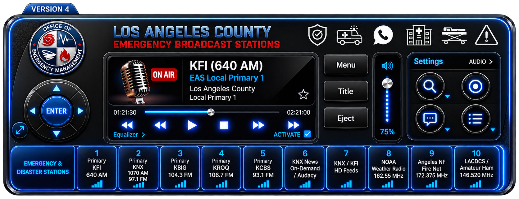 Los Angeles County Emergency Broadcast Stations Version 4 radio player