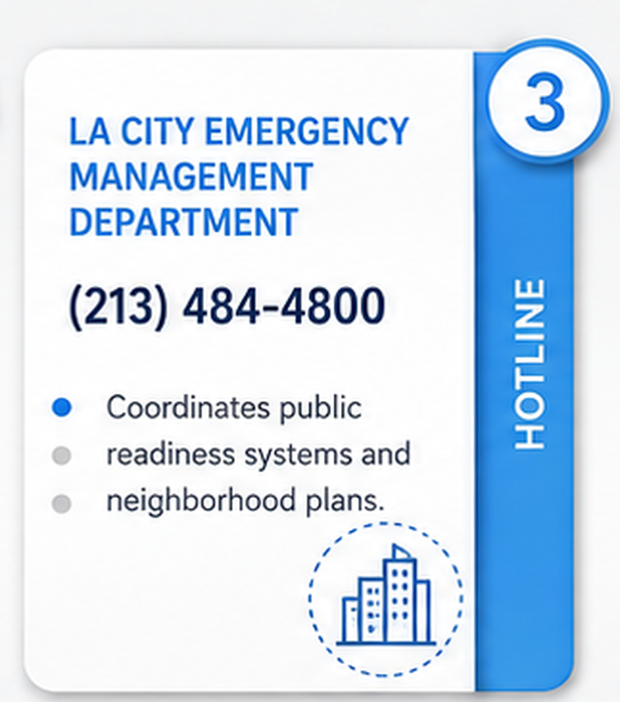 LA City Emergency Management Department — (213) 484-4800
