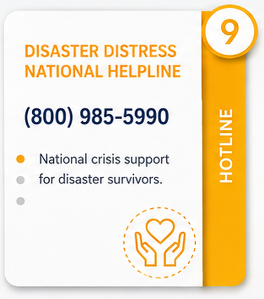 Disaster Distress National Helpline — (800) 985-5990