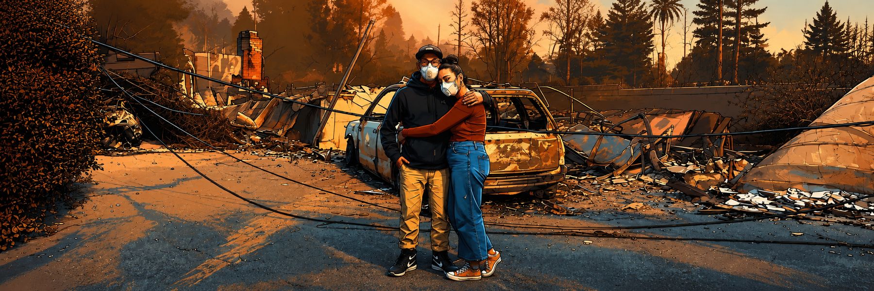 Residents supporting each other amid wildfire damage and recovery